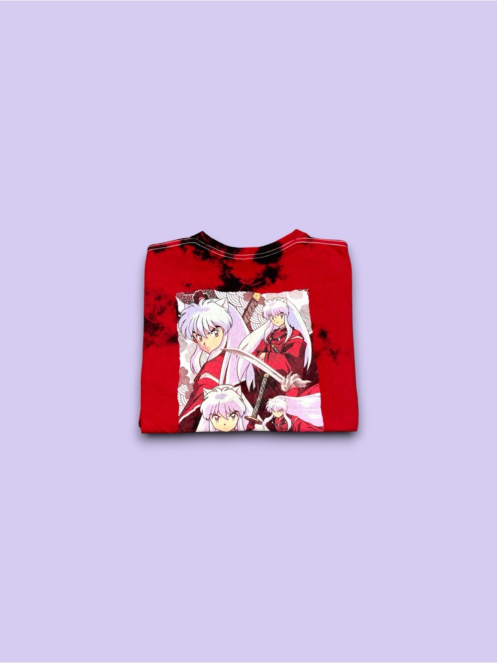 Hypland x Inuyasha Crescent Red Tie Dye Anime T-shirt size Medium